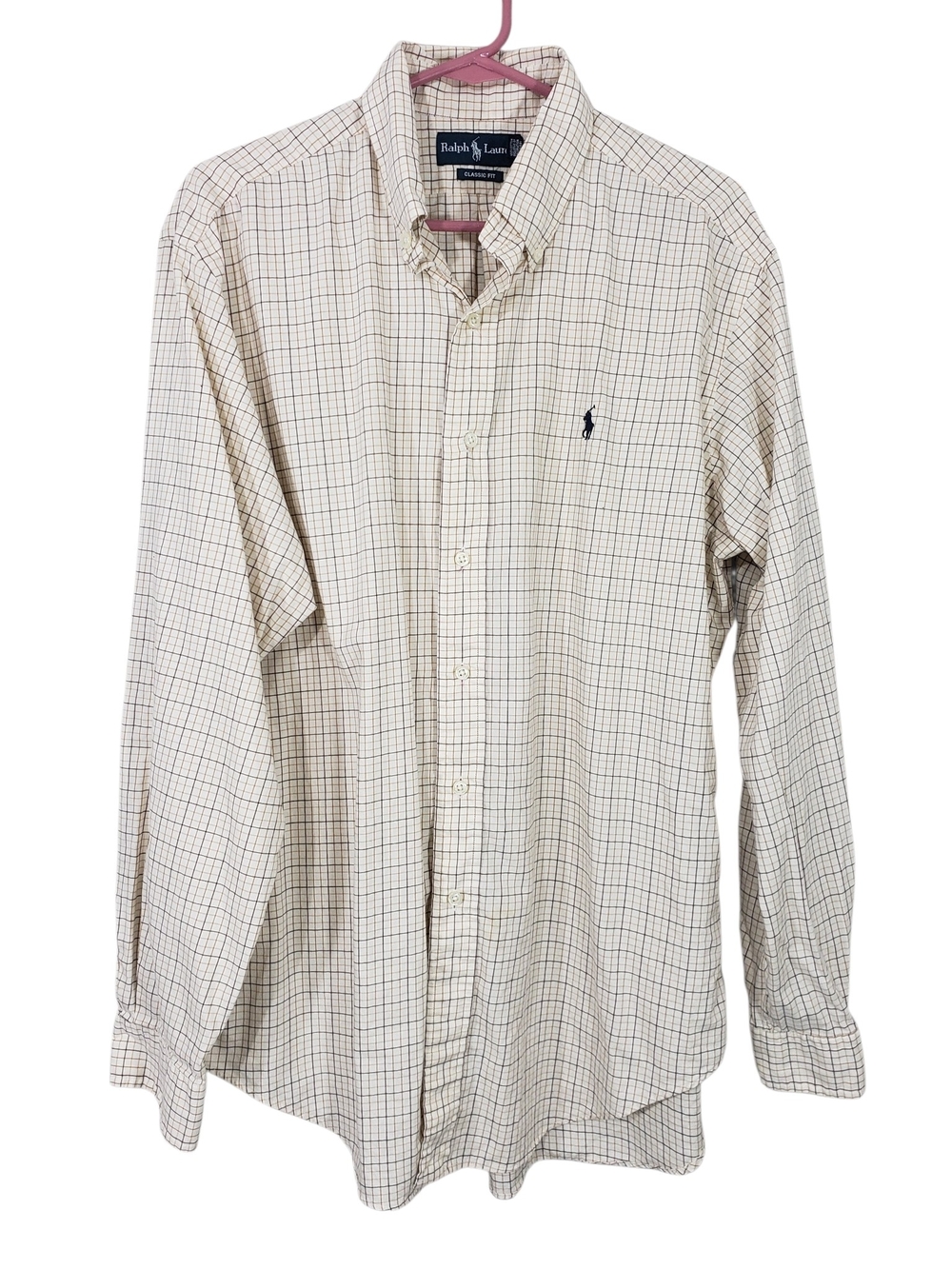 Ralph Lauren Classic Fit Tattersall Button-Down Shirt Size Large